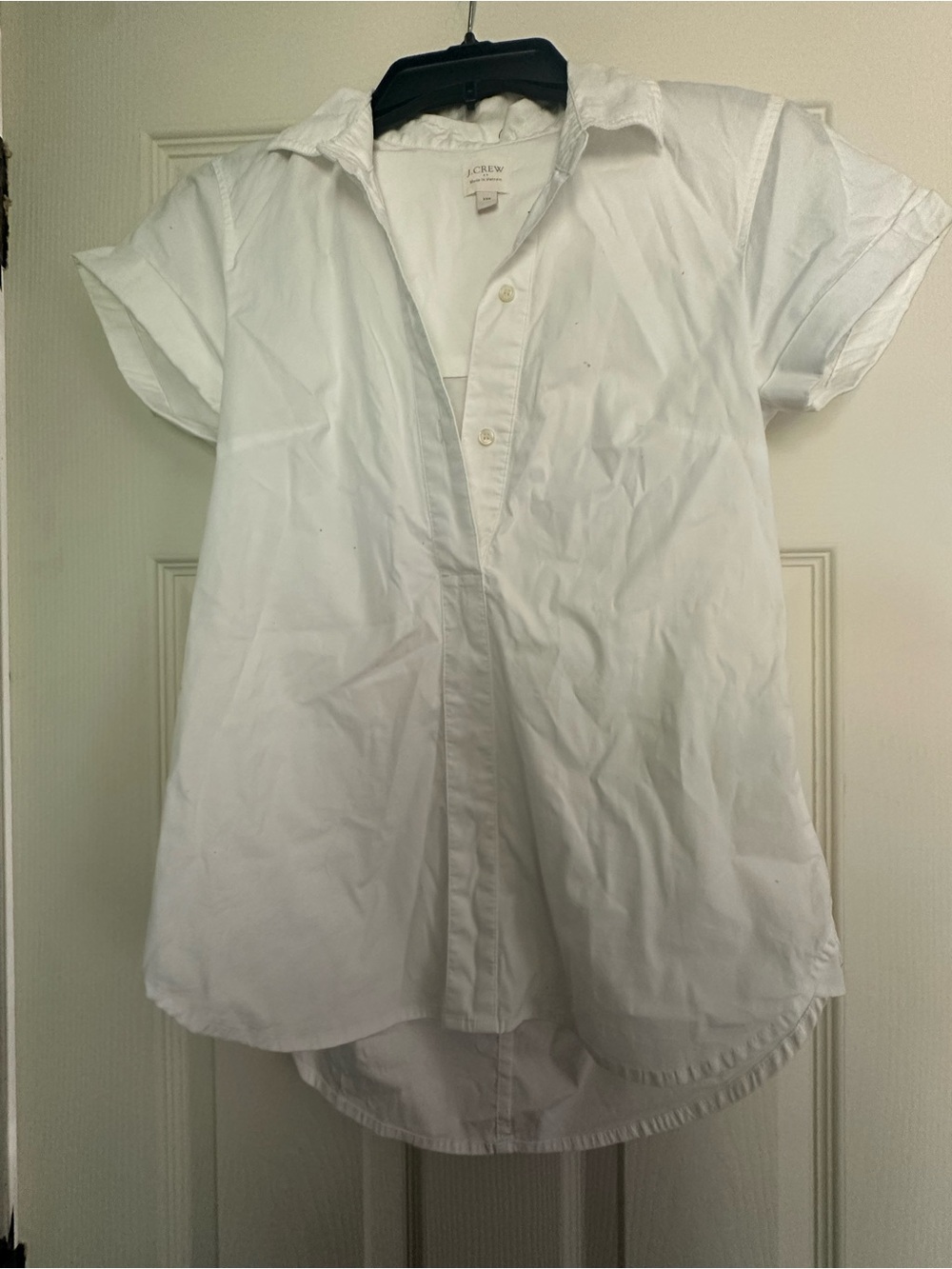 J. Crew White Short Sleeve Button-Down Shirt